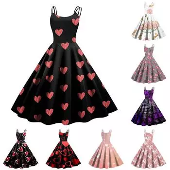 Рождественская женская повседневная модная юбка с цветочным принтом в стиле панк-ретро с открытыми плечами L чёрный