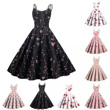 Рождественская женская повседневная модная юбка с цветочным принтом в стиле панк-ретро с открытыми плечами L бежевый