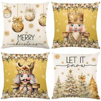 Рождественская золотая наволочка для дивана, наволочка для гостиной, спальни 45*45cm JYM485-1