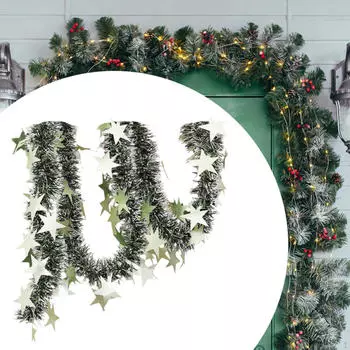 Рождественская звезда мишура гирлянда твист декоративная блестящая каминная полка висит 1.8M для