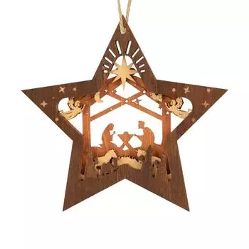 Рождественская Звезда Сцена Орнамент Изысканная Рождественская Елка Висит Праздничное Украшение