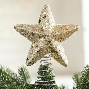 Рождественская звезда, верхушка для елки, блестящая звезда, украшение для рождественской елки, пластиковая звезда, украшение для декора рождественской елки M серебряный