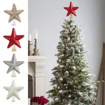 Рождественская звезда, верхушка для елки, блестящая звезда, украшение для рождественской елки, пластиковая звезда, украшение для декора рождественской елки M серебряный
