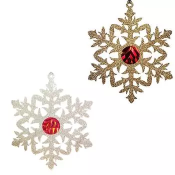 Рождественские 10 снежинок в упаковке елочные украшения блестящие украшения One Size золотой