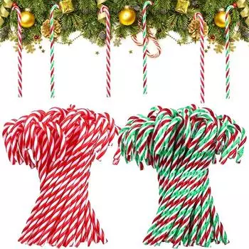 Рождественские акриловые леденцы-трости, витые костыли, подвесные украшения для рождественской елки, новогодние украшения для дома, подарочные игрушки для детей