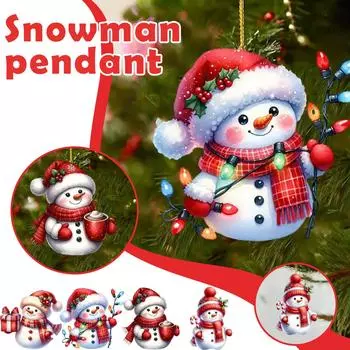 Рождественские акриловые украшения, акриловые плоские подвесные украшения для рождественской елки, двухсторонняя печатная подвеска для дерева / автомобиля / рюкзаков 2D Flat One Size