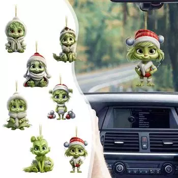 Рождественские акриловые украшения, акриловые плоские подвесные украшения для рождественской елки, двухсторонняя печатная подвеска для дерева / автомобиля / рюкзаков 2D Flat One Size