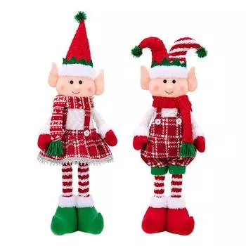 Рождественские эльфы, украшения, растягивающиеся куклы, большие плюшевые фигурки, мягкие праздничные украшения на полке для семейных подарков для мальчиков