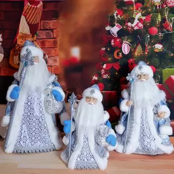 Рождественские электрические куклы Снегурочки для пожилых людей, детские игрушки для пения и танцев, подарок для детей, куклы Санта-Клауса, фигурки, безделушки Size S 30x14cm