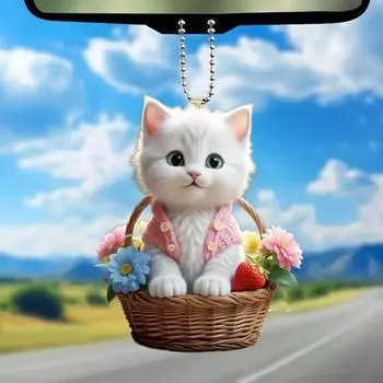 Рождественские автомобильные аксессуары подвесное украшение легкий дизайн в форме кошки с шнурком легко повесить украшение на рождественскую елку Cat