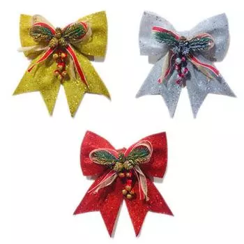 Рождественские банты, подвесные украшения, бантик, елочные украшения, новогодний домашний декор, товары для вечеринок красный