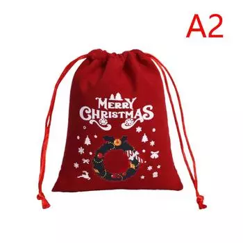 Рождественские бархатные мешочки на шнурке, красная подарочная упаковочная сумка, мешочек для конфет, печенья, Веселый рождественский браслет, сумка для хранения ювелирных изделий