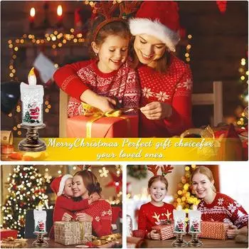 Рождественские беспламенные свечи, рождественские светодиодные свечи на батарейках для рождественских украшений