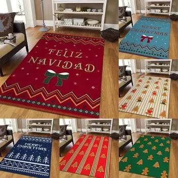 Рождественские большие ковры, нескользящие фланелевые ковры для дома, гостиной, спальни, ванной комнаты, коврики для декора, пригодные для машинной стирки 40X60cm-16x24in