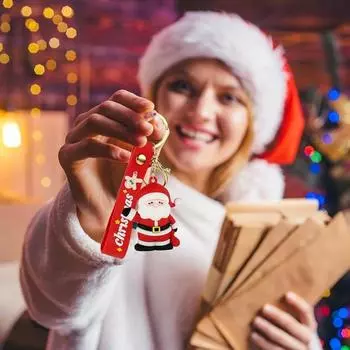 Рождественские брелоки, автомобильные аксессуары, елочные фигурки, изысканные украшения для сумок, высококачественные небольшие подарки Single OPP Bag Packaging