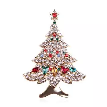 Рождественские броши, креативные подарки, аксессуары для костюмов, украшения для корсажа, винтажные булавки для рождественской елки с бриллиантами