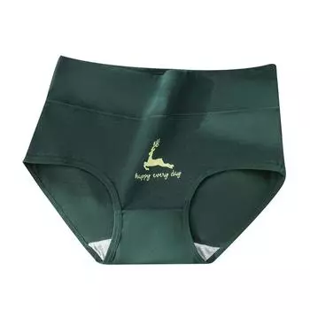 Рождественские брюки с героями мультфильмов, женские хлопковые брюки с высокой талией и принтом, большие женские треугольные брюки, милые свежие брюки без следов для девочек M