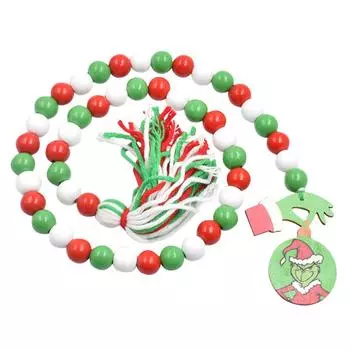 Рождественские бусины-кисточки Рождественские украшения Деревянные бусины DIY Украшение для дома Подвеска One Size