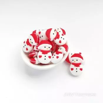Рождественские бусины в виде снеговика для ожерелья, ювелирные изделия, бусины-ручки, брелки для рукоделия, автомобильные подвески, аксессуары для ручек из бисера и материал ручной работы Set of 10