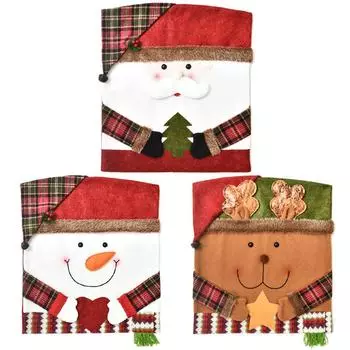 Рождественские чехлы на спинки стульев Чехол на стул для столовой для праздничной вечеринки, фестиваля