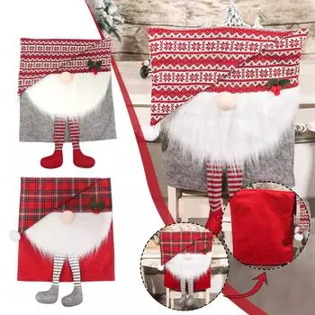 Рождественские чехлы на стулья Snata Swedish Tomte Home Рождественский декоративный чехол на стул
