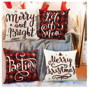 Рождественские чехлы с рисунком Санта-Клауса, чехол для дивана, 4 шт.