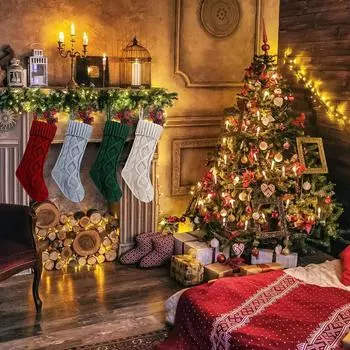 Рождественские чулки 18 дюймов большого размера вязаные чулки с косами подарки и украшения для семейного праздника рождественская вечеринка One Size