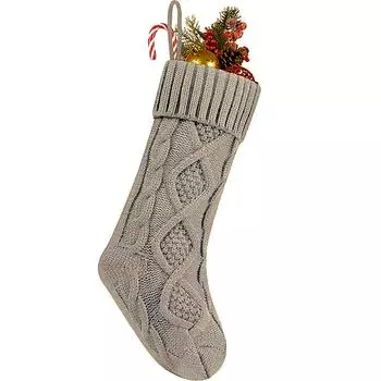Рождественские чулки 18 дюймов большого размера вязаные чулки с косами подарки и украшения для семейного праздника рождественская вечеринка One Size