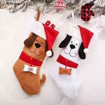 Рождественские чулки, мешок, рождественские украшения для дома, подвески на елку, новогодние рождественские котята, носки для собак