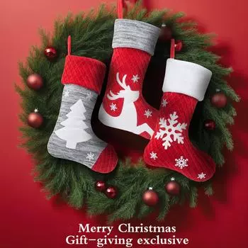 Рождественские чулки, подарочные чулки с конфетами, рождественские украшения подходят для семейного фестиваля, украшения рождественской вечеринки One Size