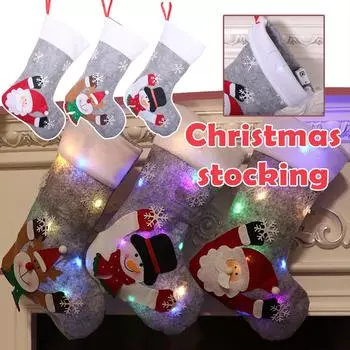 Рождественские чулки Подарочный пакет Рождественское украшение Сумка для конфет Рождественская елка Подвеска