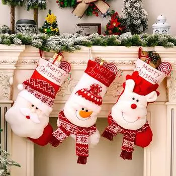 Рождественские чулки Подарочный пакет Снеговик Подвеска Домашняя вечеринка Олень Санта-Клаус Подвесное украшение
