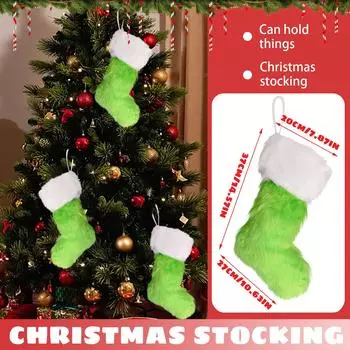 Рождественские чулки Праздничные конфеты Рождественская елка Подвеска Подарочный пакет Зеленые рождественские чулки One Size зелёный