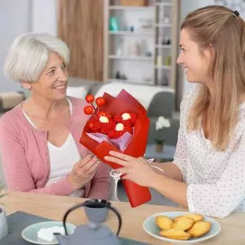 Рождественские цветы Искусственные букеты Уникальный креативный реквизит для фотосъемки Домашняя вечеринка Мини-украшение