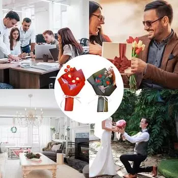 Рождественские цветы Искусственные букеты Уникальный креативный реквизит для фотосъемки Домашняя вечеринка Мини-украшение