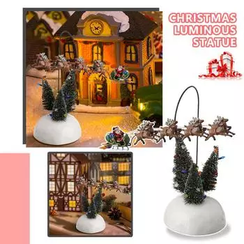 Рождественские деревенские домики, настольные украшения, рождественские фигурки, рождественские украшения в помещении One Size