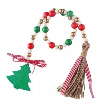 Рождественские деревянные бусины, гирлянда, рождественская елка, подвесные украшения для рождественских праздников