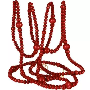 Рождественские деревянные бусины Рождественская гирлянда из бисера Круглая гирлянда из бисера для рукоделия Винтажные деревянные бусины для рождественских украшений One Size