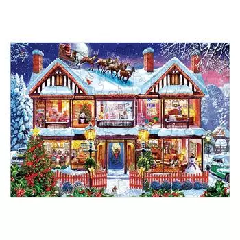 Рождественские деревянные пазлы для взрослых, детские поделки, игрушки, кубики для развития интеллекта, обучающие и образовательные строительные блоки, головоломки своими руками