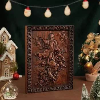 Рождественские деревянные резные украшения из цельного дерева украшения подарки Vantage Crafts 25cm