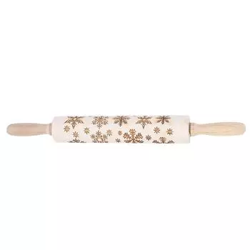 Рождественские деревянные скалки с гравировкой и тиснением, скалка для теста с рисунком снежинки, инструмент для выпечки