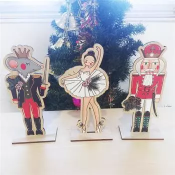 Рождественские деревянные украшения для дома Щелкунчик Мышиный король Праздничные украшения Торговый центр Окно Поделки Украшения