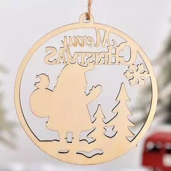 Рождественские деревянные украшения Санта-Клаус деревянный кулон своими руками для загородного фермерского дома украшения для рождественской елки декор для рождественской вечеринки