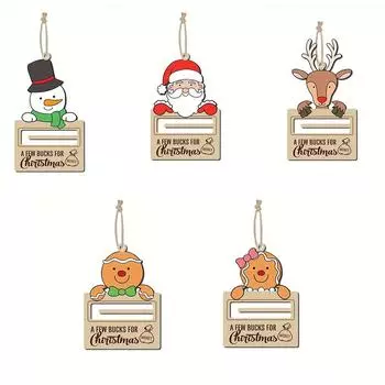 Рождественские держатели денег для наличных Деревянные рождественские открытки Держатель денег Подарочный Забавный держатель денег Украшения Денежная карта для наличных Подарочный