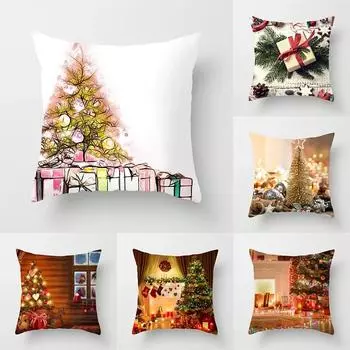 Рождественские домашние наволочки с рождественским принтом для кровати, украшения для дома, наволочки, рождественские декоративные наволочки 40x40cm
