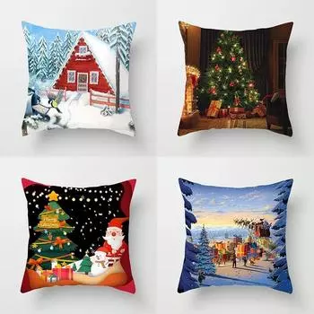 Рождественские домашние наволочки с рождественским принтом для кровати, украшения для дома, наволочки, рождественские украшения, наволочки 40x40cm