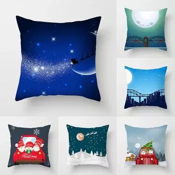 Рождественские домашние наволочки с рождественским принтом для кровати, украшения для дома, наволочки, рождественские декоративные наволочки 40x40cm