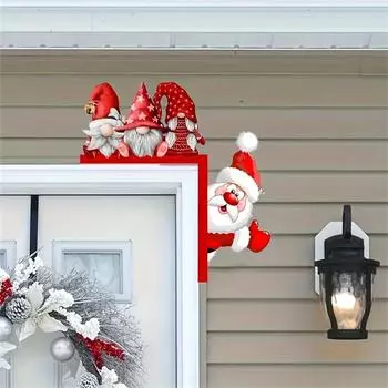 Рождественские дверные украшения Дверные угловые украшения Рождественское украшение дверной рамы(1шт) One Size