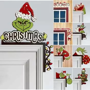 Рождественские дверные украшения Дверные угловые украшения Рождественское украшение дверной рамы One Size