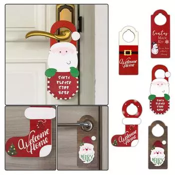 Рождественские дверные украшения, милые праздничные дверные украшения, межкомнатные дверные рождественские украшения, таблички One Size